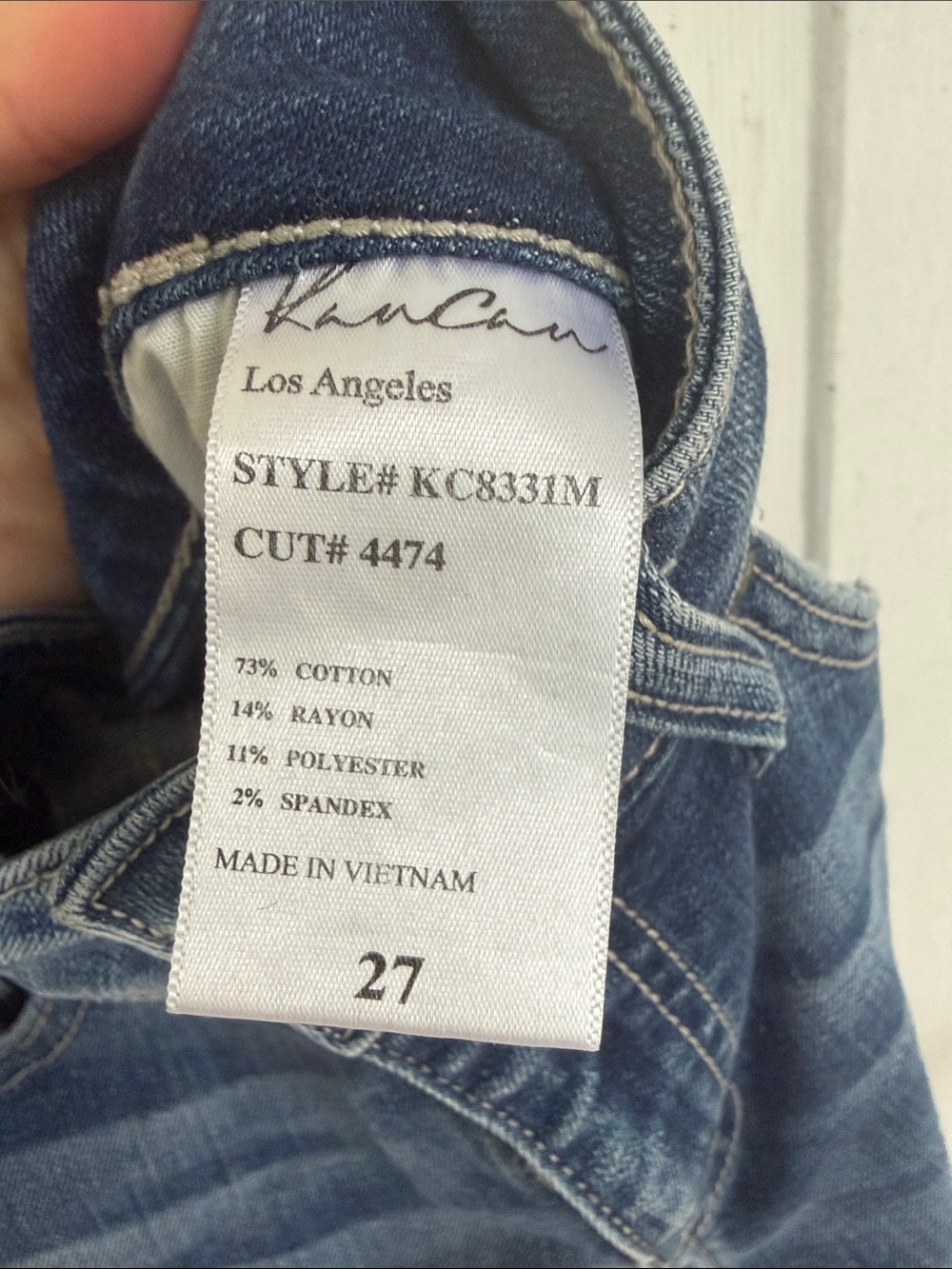 KanCan Women's Skinny Distressed Blue Jeans - Picture 4 of 4